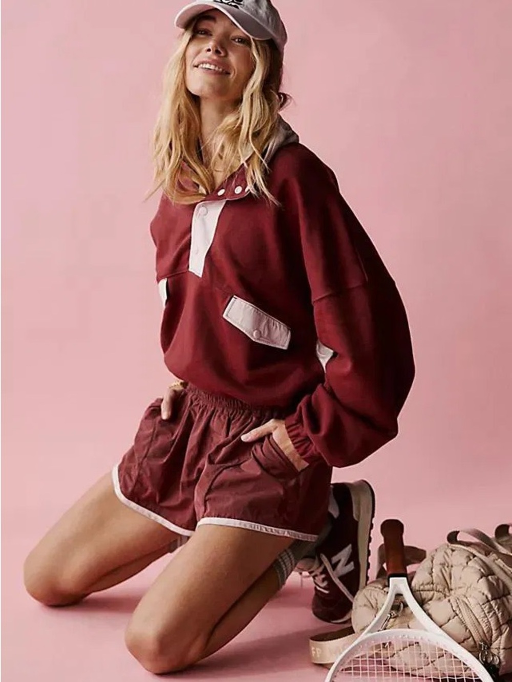 FREE PEOPLE FP Movement World Tour Pullover Sweatshirt Retro Preppy Y2K Rugby